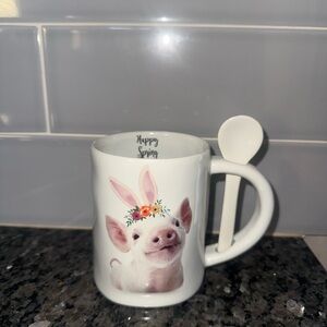 Cute Pig Mug with Spoon